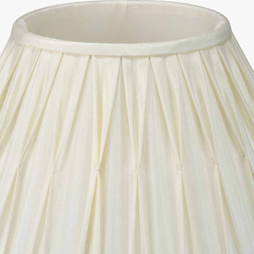 Garbo 30cm Cream Silk Mix Pinch Pleat Tapered Lampshade – Timeless Elegance in a Compact Design