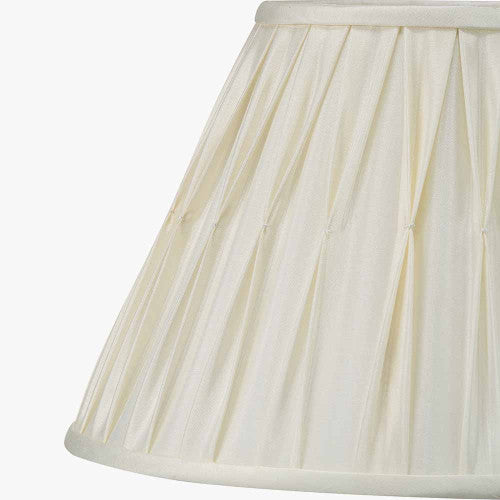 Garbo 30cm Cream Silk Mix Pinch Pleat Tapered Lampshade – Timeless Elegance in a Compact Design