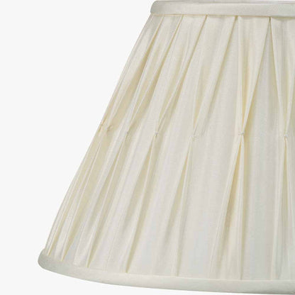 Garbo 30cm Cream Silk Mix Pinch Pleat Tapered Lampshade – Timeless Elegance in a Compact Design