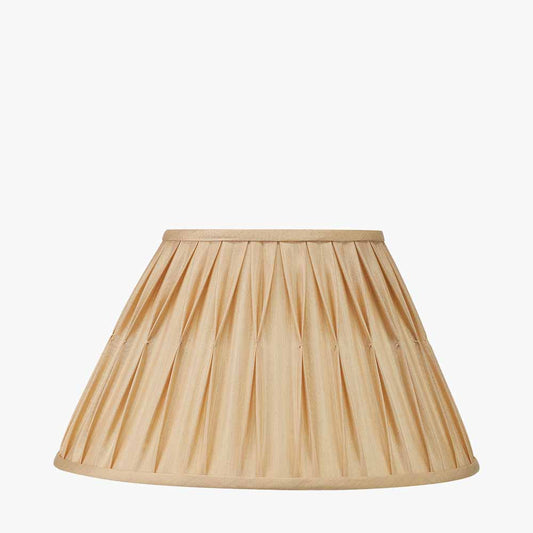 Garbo 30cm Gold Silk Mix Pinch Pleat Tapered Lampshade – Timeless Craftsmanship and Subtle Luxury