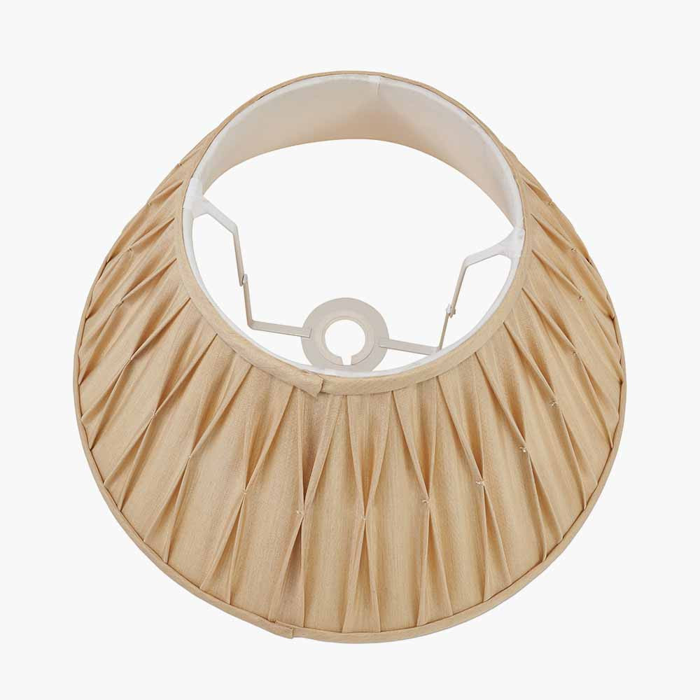 Garbo 30cm Gold Silk Mix Pinch Pleat Tapered Lampshade – Timeless Craftsmanship and Subtle Luxury