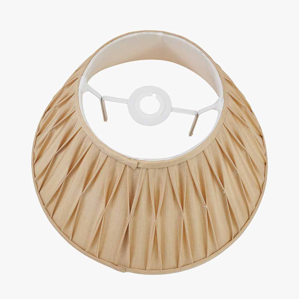 Garbo 30cm Gold Silk Mix Pinch Pleat Tapered Lampshade – Timeless Craftsmanship and Subtle Luxury