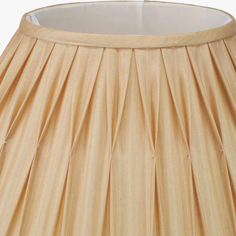 Garbo 30cm Gold Silk Mix Pinch Pleat Tapered Lampshade – Timeless Craftsmanship and Subtle Luxury