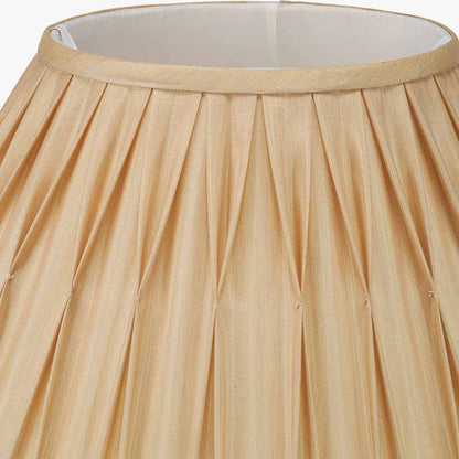 Garbo 30cm Gold Silk Mix Pinch Pleat Tapered Lampshade – Timeless Craftsmanship and Subtle Luxury