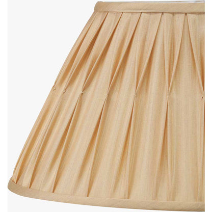 Garbo 30cm Gold Silk Mix Pinch Pleat Tapered Lampshade – Timeless Craftsmanship and Subtle Luxury