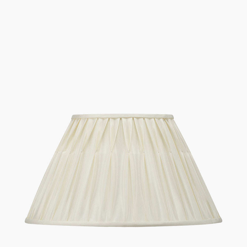 Garbo 45cm Cream Silk Mix Pinch Pleat Tapered Lampshade – Timeless Elegance and Refined Craftsmanship