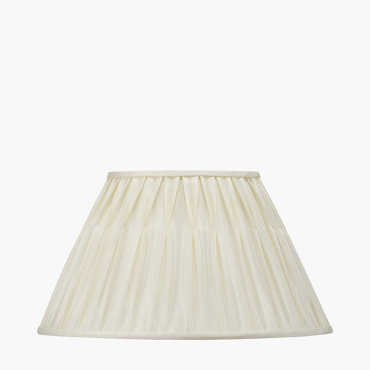 Garbo 45cm Cream Silk Mix Pinch Pleat Tapered Lampshade – Timeless Elegance and Refined Craftsmanship