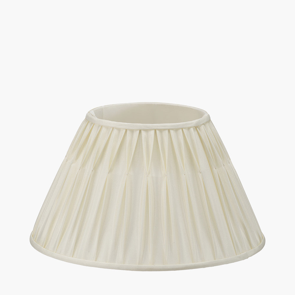Garbo 45cm Cream Silk Mix Pinch Pleat Tapered Lampshade – Timeless Elegance and Refined Craftsmanship