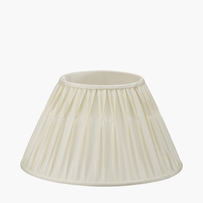 Garbo 45cm Cream Silk Mix Pinch Pleat Tapered Lampshade – Timeless Elegance and Refined Craftsmanship