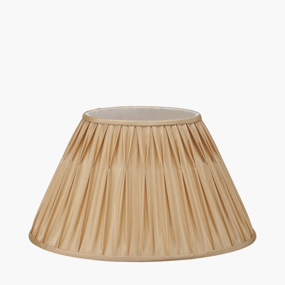 Garbo 45cm Gold Silk Mix Pinch Pleat Tapered Lampshade – Classic Form and Subtle Luxury