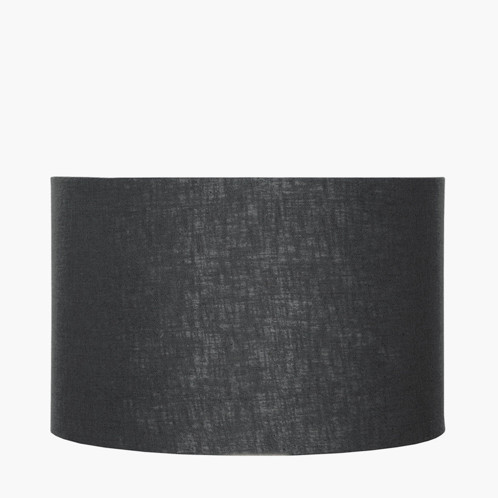 Lino 45cm Black Linen Cylinder Lampshade | Self Lined Lampshade