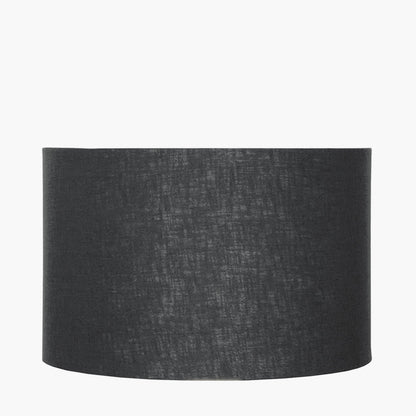 Lino 40cm Black Linen Cylinder Lampshade | Self Lined Lampshade