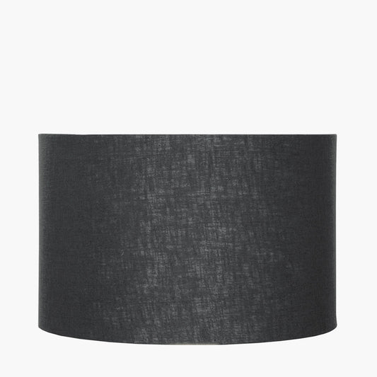 Lino 35cm Black Linen Cylinder Lampshade | Modern Lampshade