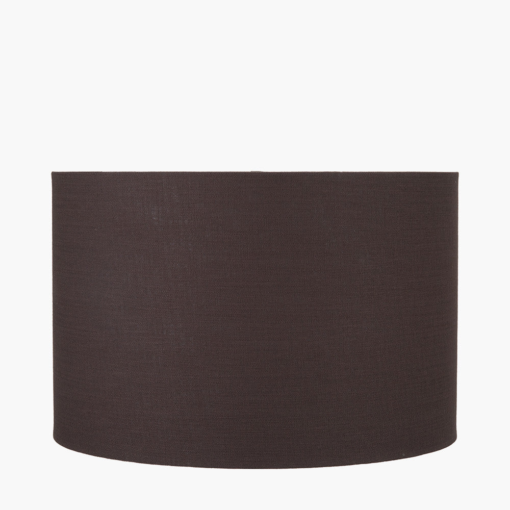 Lino 40cm Bitter Chocolate Linen Cylinder Lampshade