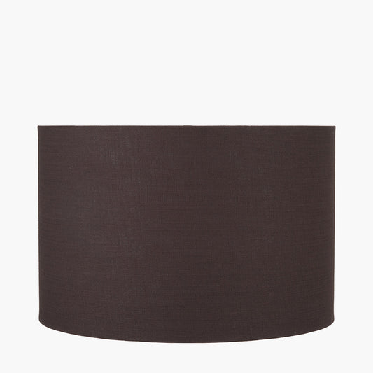 Lino 40cm Bitter Chocolate Linen Cylinder Lampshade