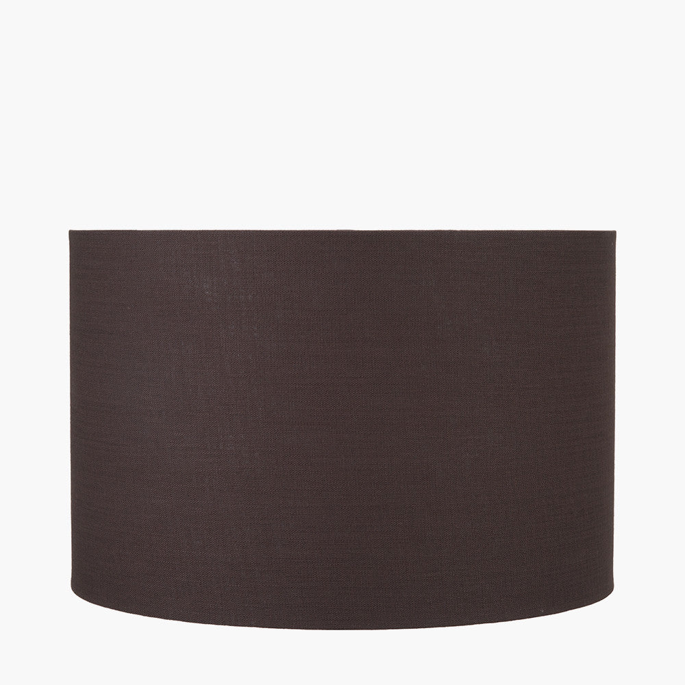 Lino 40cm Bitter Chocolate Linen Cylinder Lampshade