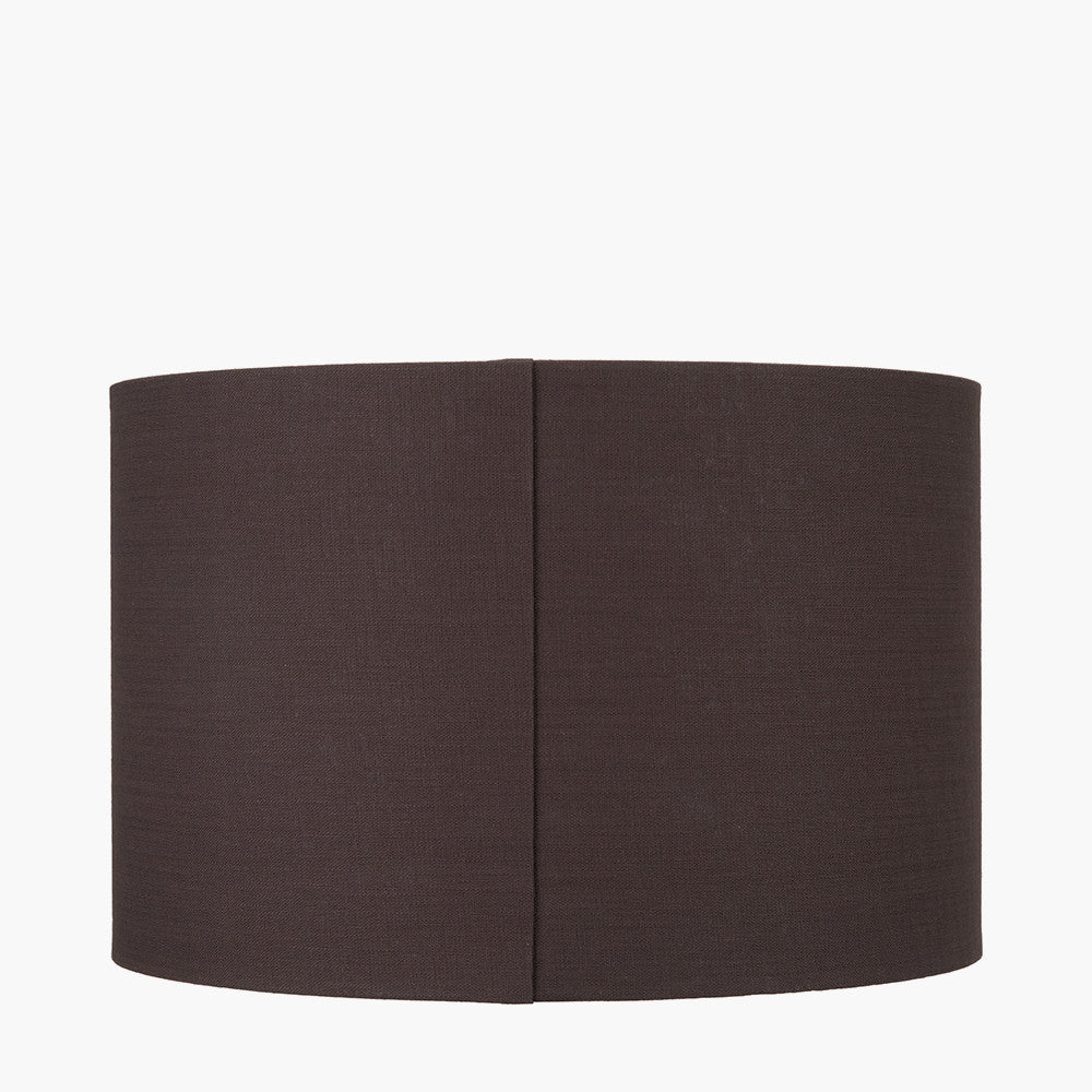 Lino 40cm Bitter Chocolate Linen Cylinder Lampshade