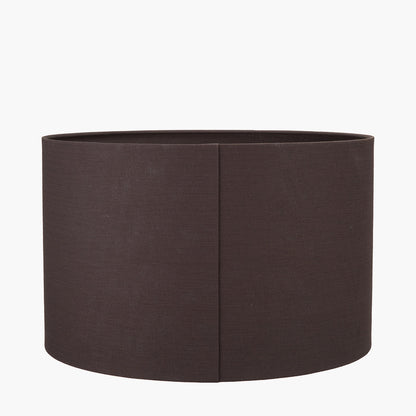 Lino 30cm Bitter Chocolate Linen Cylinder Lampshade
