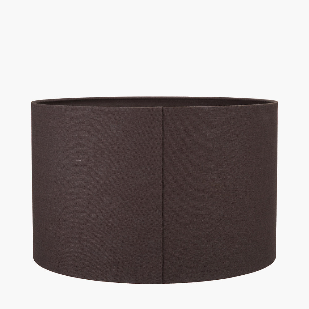 Lino 35cm Bitter Chocolate Linen Cylinder Lampshade