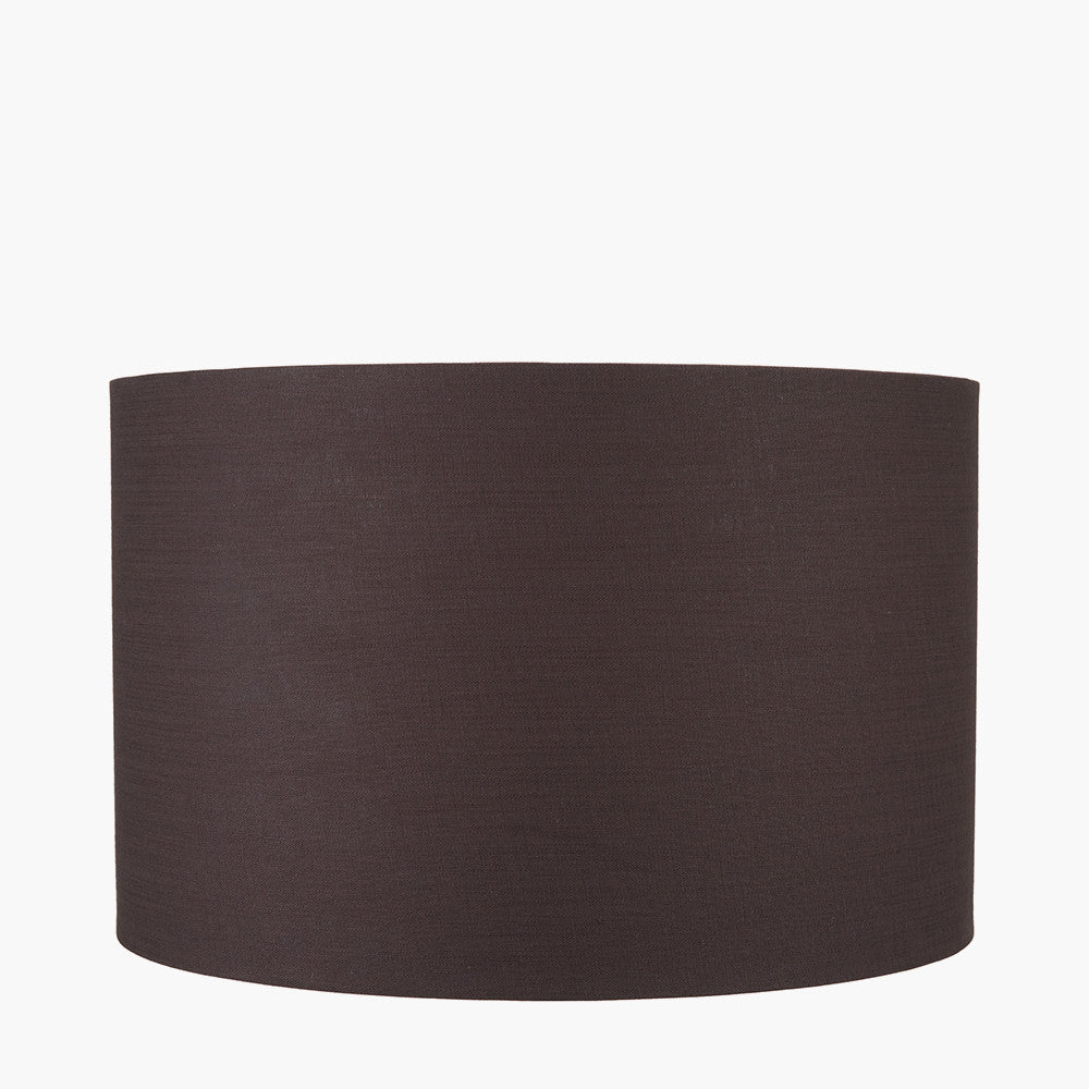 Lino 50cm Bitter Chocolate Linen Cylinder Lampshade