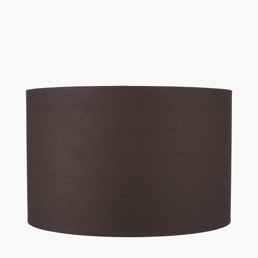 Lino 50cm Bitter Chocolate Linen Cylinder Lampshade