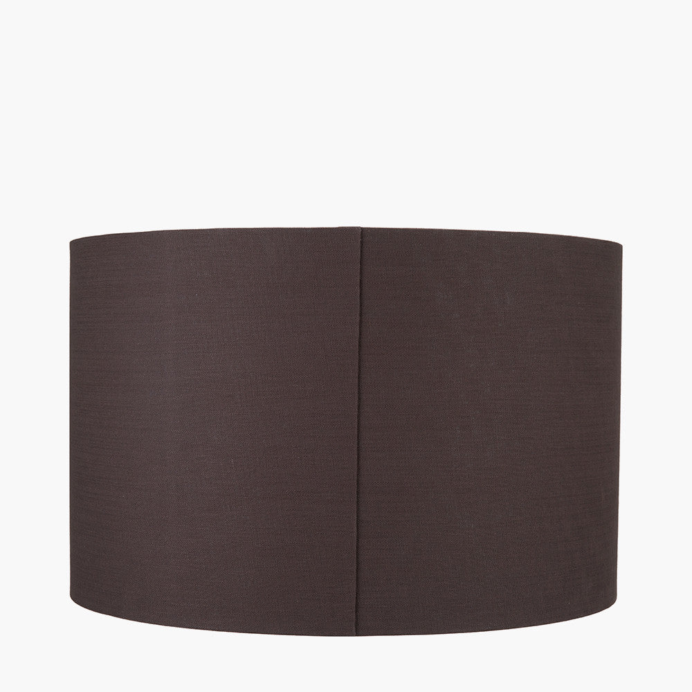Lino 50cm Bitter Chocolate Linen Cylinder Lampshade