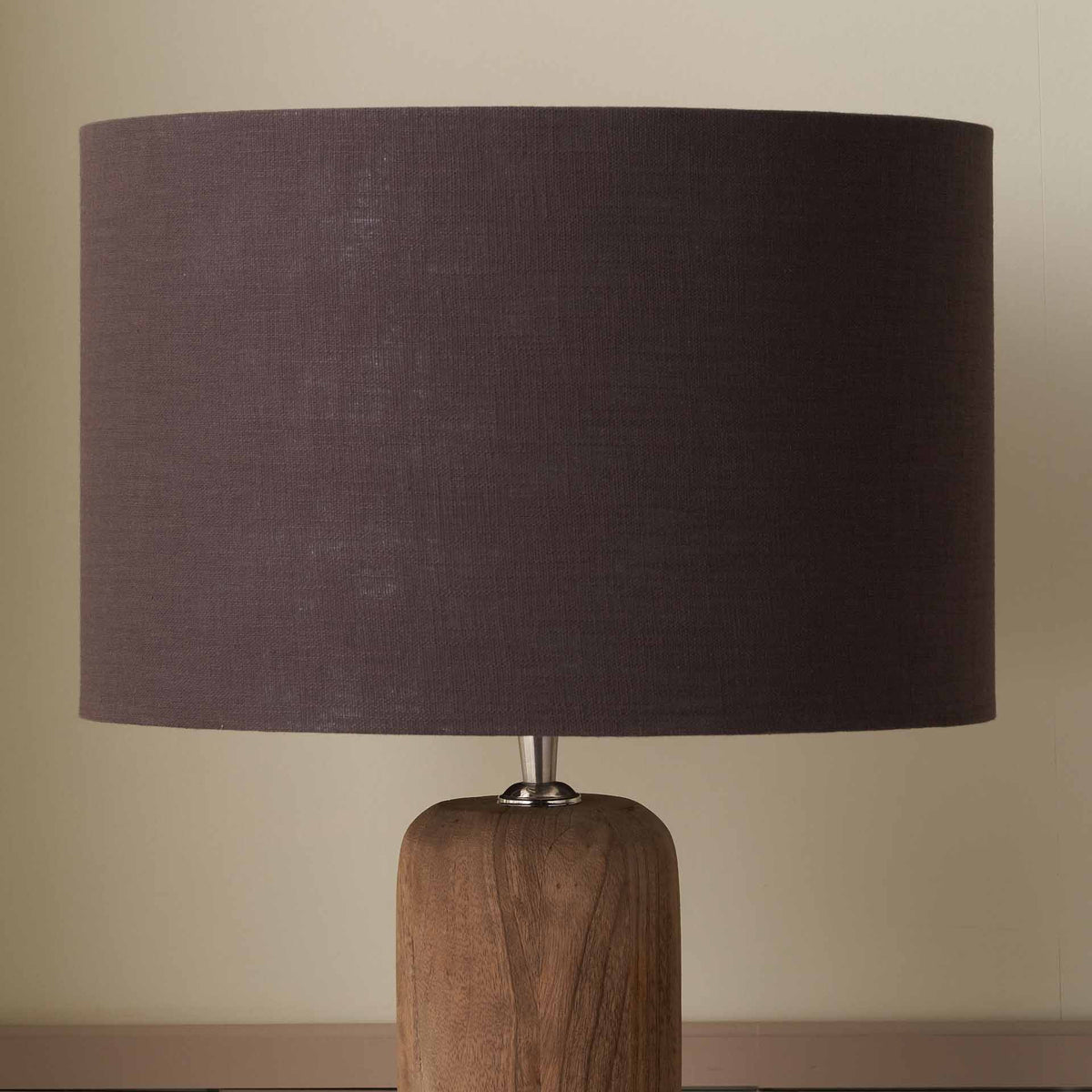 Lino 50cm Bitter Chocolate Linen Cylinder Lampshade