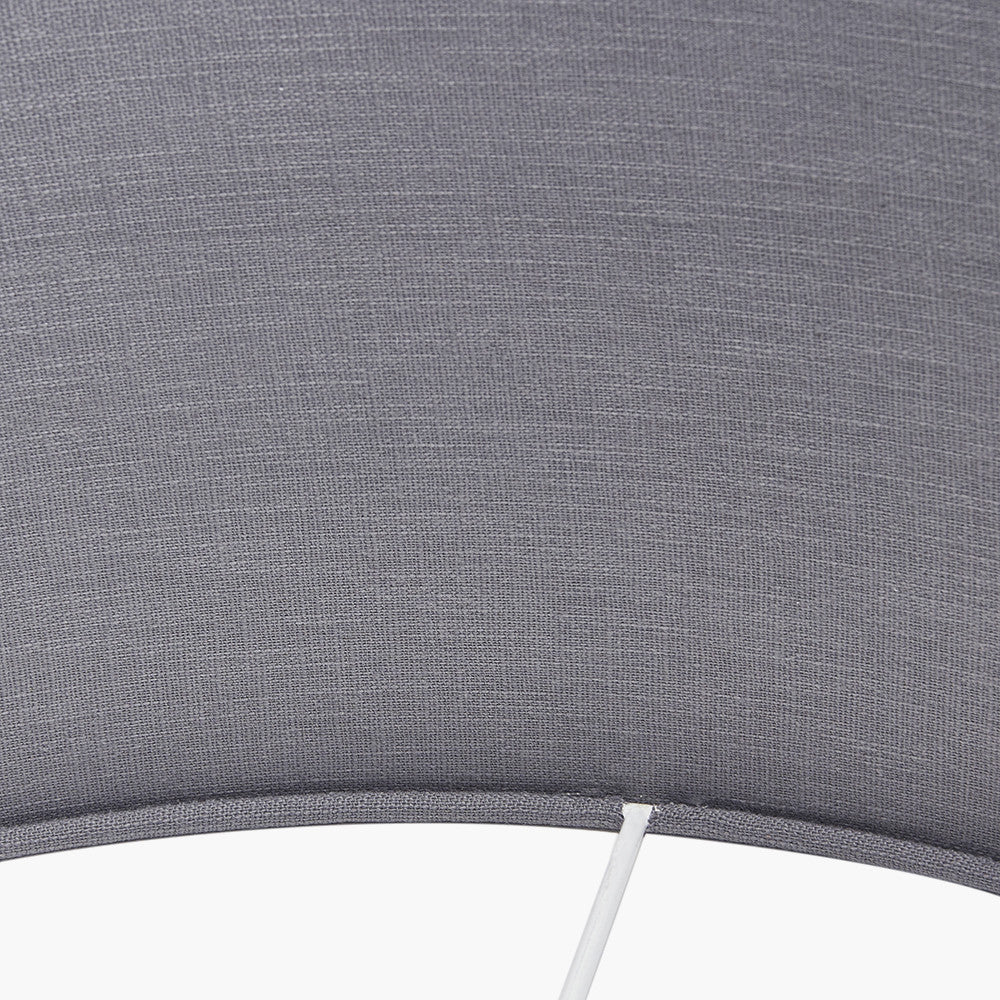 Lino 55cm Steel Grey Self-Lined Linen Cylinder Lampshade – Modern Texture and Timeless Elegance