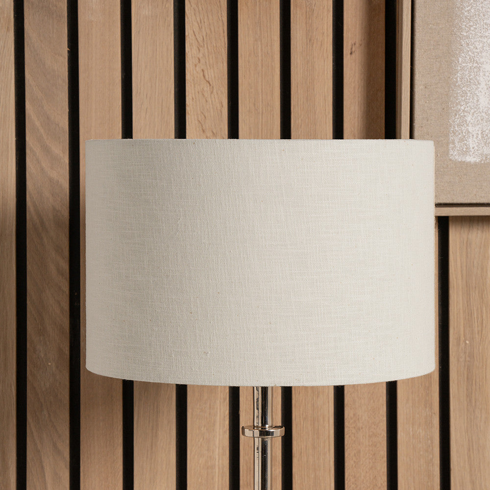 Lino 40cm Cream Linen Cylinder Lampshade | Modern Linen Lampshade