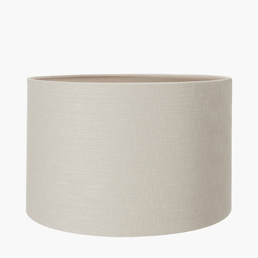 Lino 45cm Grey Linen Cylinder Lampshade | Self Lined Lampshade