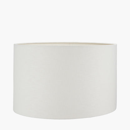 Lino 50cm White Self-Lined Linen Cylinder Lampshade – Clean Modern Style with Soft Light Diffusion
