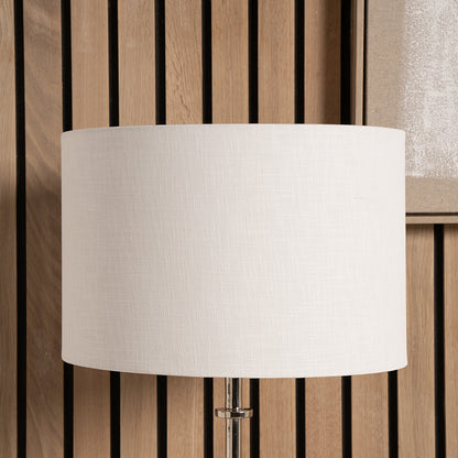 Lino 45cm White Linen Cylinder Lampshade | Self Lined Lampshade