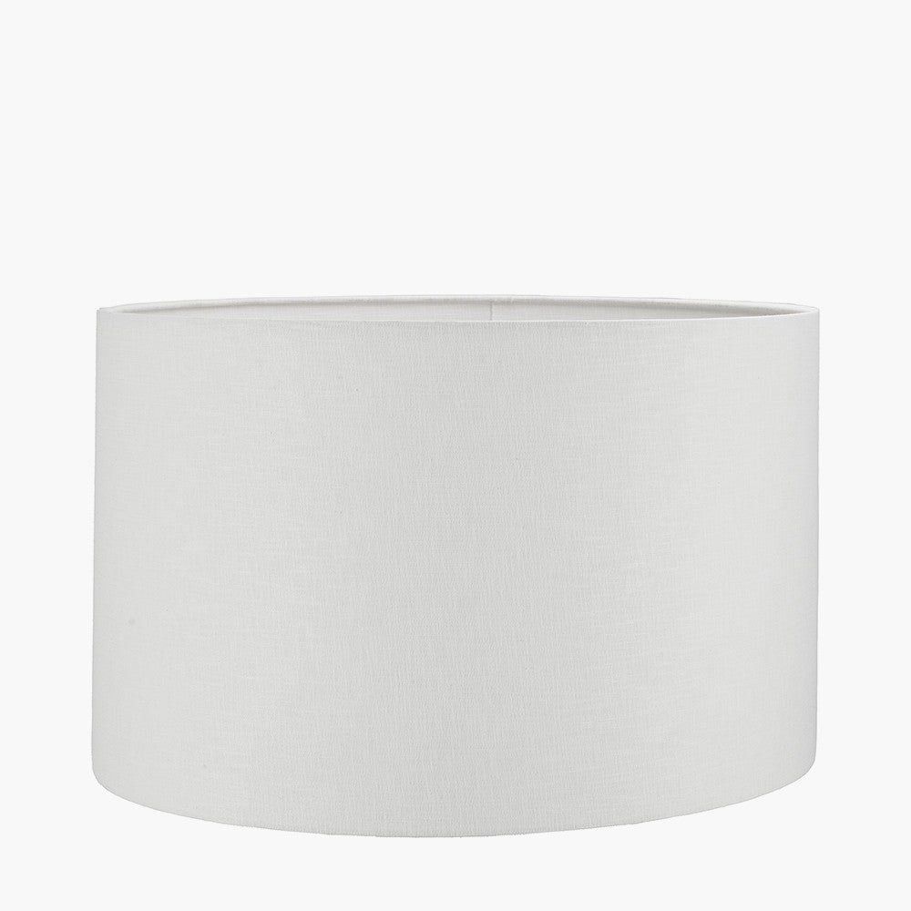 Lino 50cm White Self-Lined Linen Cylinder Lampshade – Clean Modern Style with Soft Light Diffusion