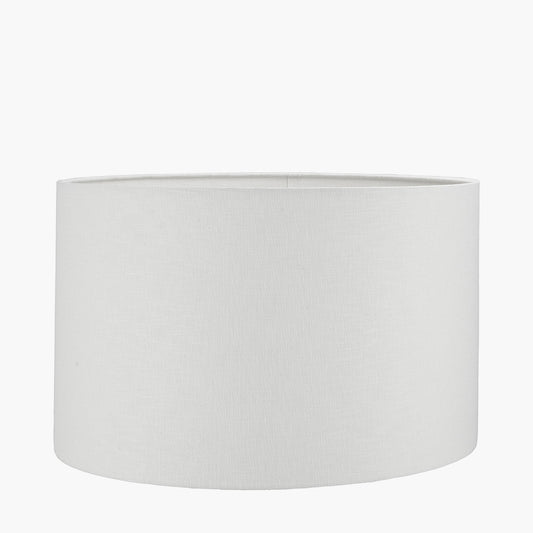 Lino 50cm White Self-Lined Linen Cylinder Lampshade – Clean Modern Style with Soft Light Diffusion