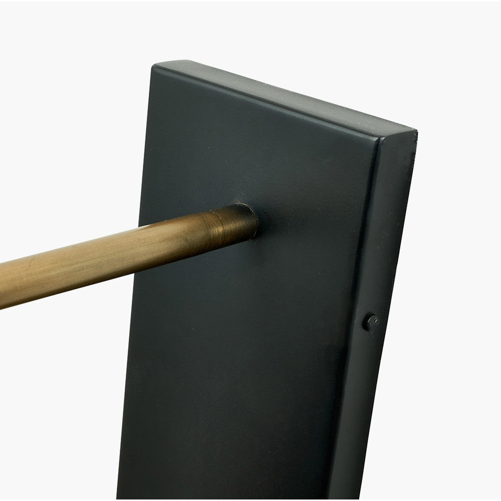 Zeta Matt Black and Antique Brass Wall Light
