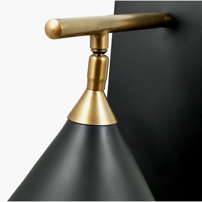 Zeta Matt Black and Antique Brass Wall Light