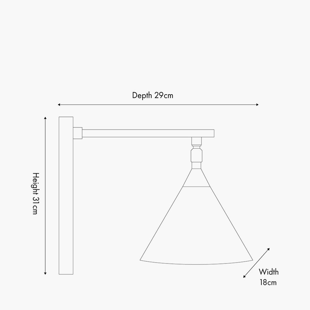 Zeta Matt Black and Antique Brass Wall Light