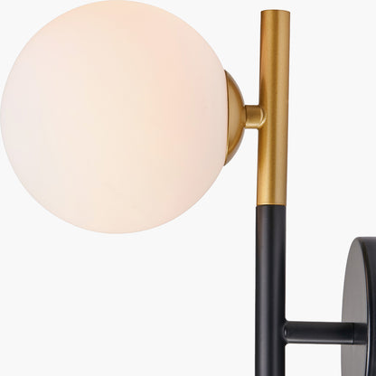 Wanda White Orb and Black Metal Wall Light