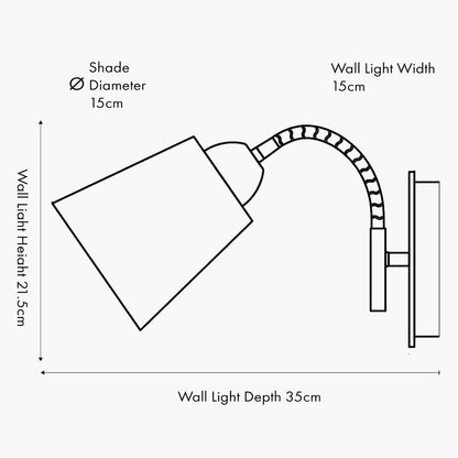 Juna Black Metal and Natural Wood Wall Light