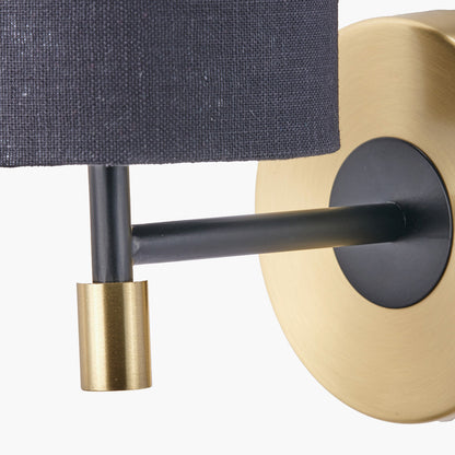 Bryce Black and Gold Metal Wall Light