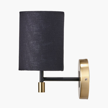 Bryce Black and Gold Metal Wall Light