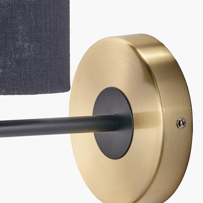 Bryce Black and Gold Metal Wall Light