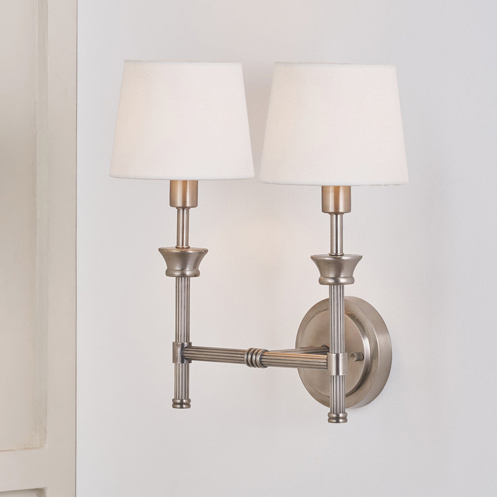 Salvatore Antique Silver Metal Double Wall Light