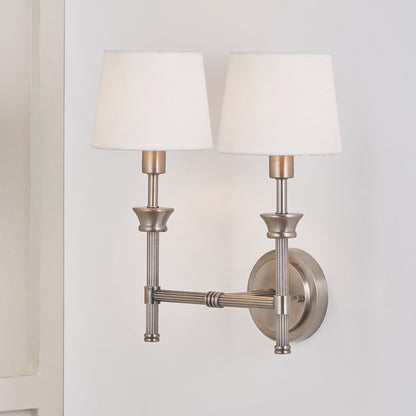 Salvatore Antique Silver Metal Double Wall Light