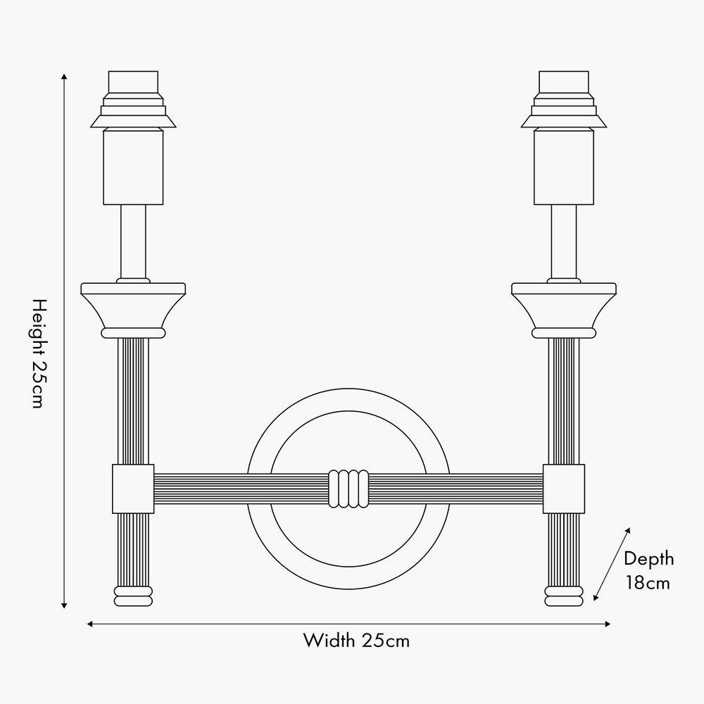 Salvatore Antique Silver Metal Double Wall Light
