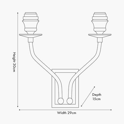 Tatiana Antique Brass Metal Double Wall Light