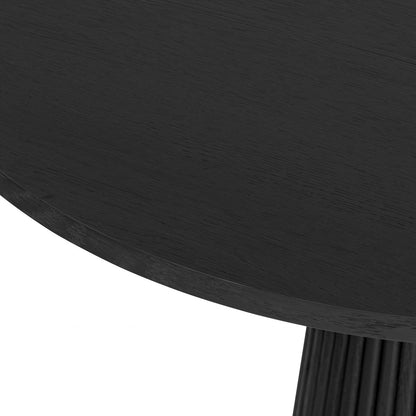 Leckford Ribbed Occasional Table Black Oak