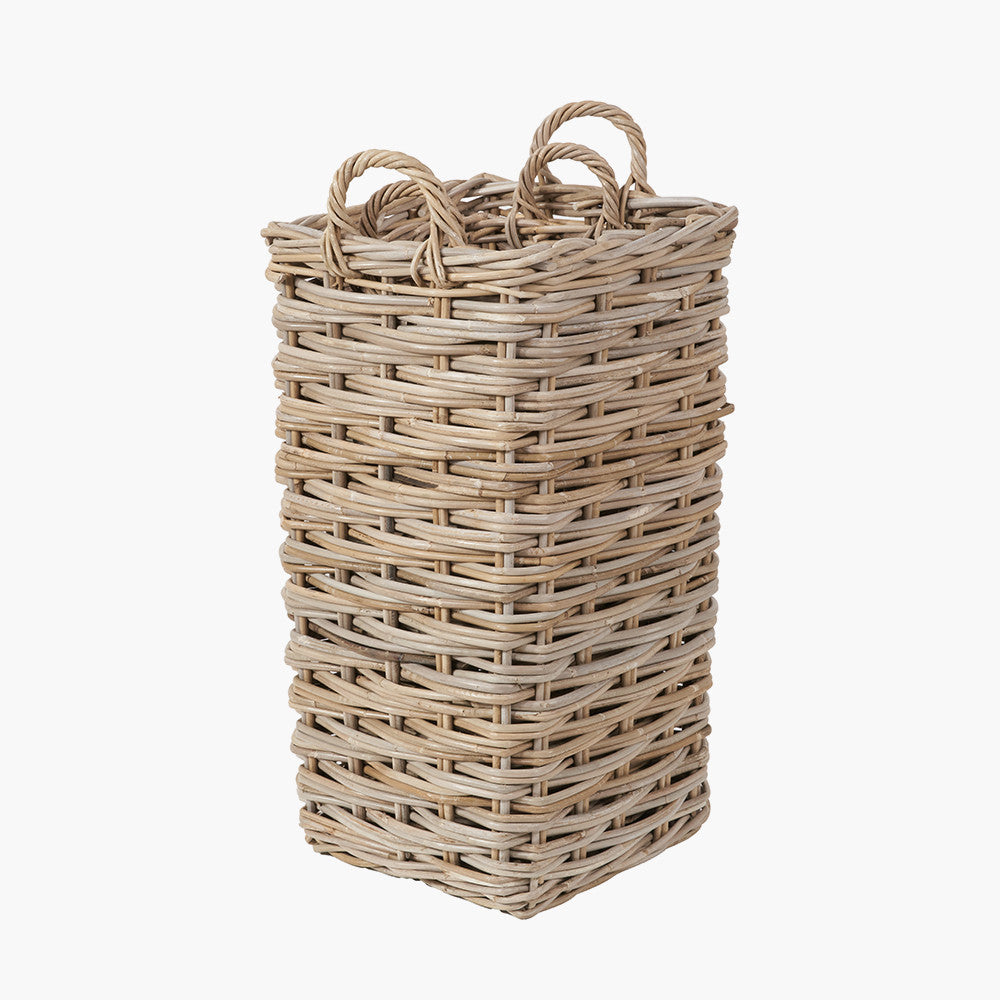 Set of 2 Square Grey Kubu Umbrella Baskets