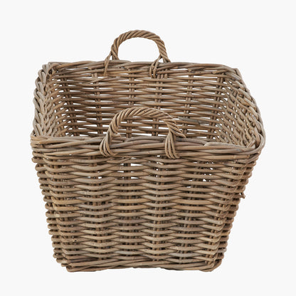 Tobs Grey Kubu Rattan Rectangular Storage Basket – Large
