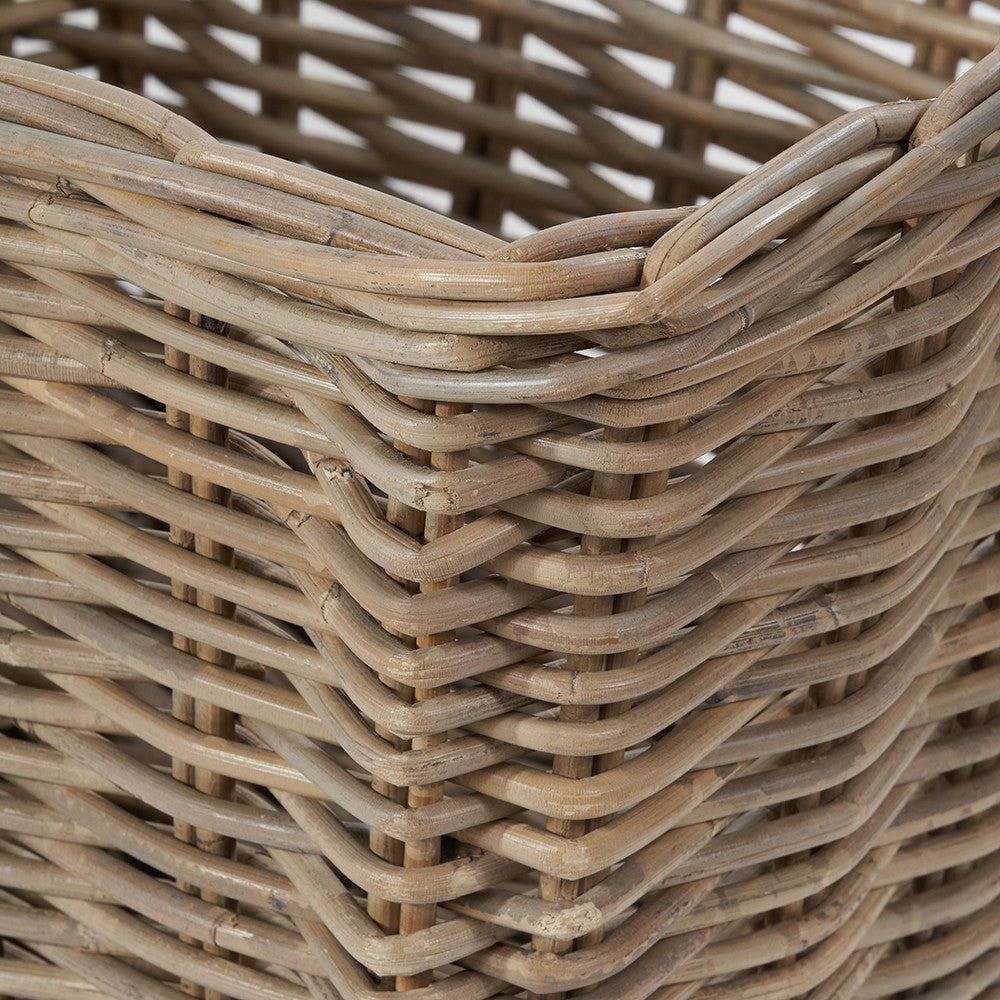 Tobs Grey Kubu Rattan Rectangular Storage Basket – Large